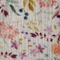 Preview: Musselin Double Gauze Blüten Blätter pastell auf ecru
